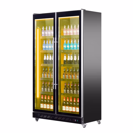 Three Layers 4 Side Glass Display Refrigerator Four Glass Sided Cake Display Cooler