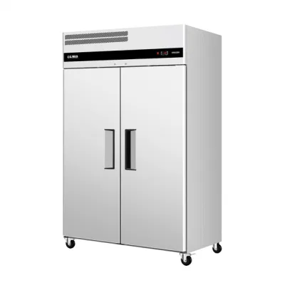 2023 Коммерческий ресторан Верхний холодильник из нержавеющей стали Вертикальный охладитель Холодильник с твердой дверью Вертикальный двойной дверной проем